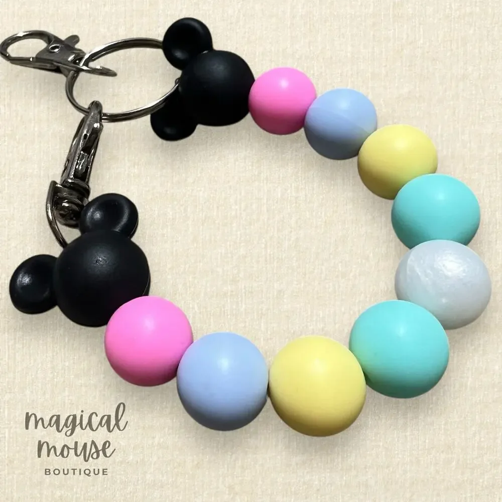 Pastel Rainbow Mouse Ear Holder | Minnie Ear Holder | Disney Park Bag Clip